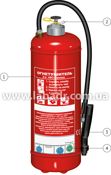 Огнетушитель для транспортного средства, перевозящего опасный груз