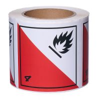 Знаки опасности № 4.2 в рулоне для упаковок и транспортных пакетов