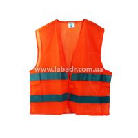 Сигнальный жилет оранжевого цвета со светоотражающими элементами