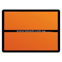 Табличка оранжевого цвета пустая нескладная с разделительной полосой