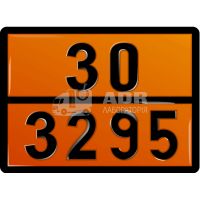 Табличка оранжевого цвета 30 3295 для перевозки углеводородов жидких
