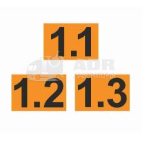 Номер подкласса для нанесения на большой знак опасности № 1 (высота 32 мм)