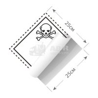 Большой знак опасности 25 на 25 см (№ 6.1) для токсичных веществ на оцинкованной основе