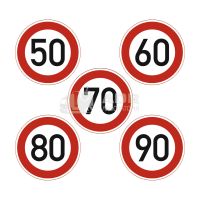 Знаки «Ограничение максимальной скорости» от 50 до 90 км/ч