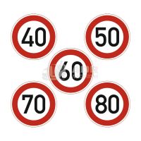 Знаки «Ограничение максимальной скорости» от 40 до 80 км/ч для газовозов