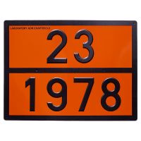 Табличка оранжевого цвета 23 1978 для перевозки пропана (Лаборатория АДР)